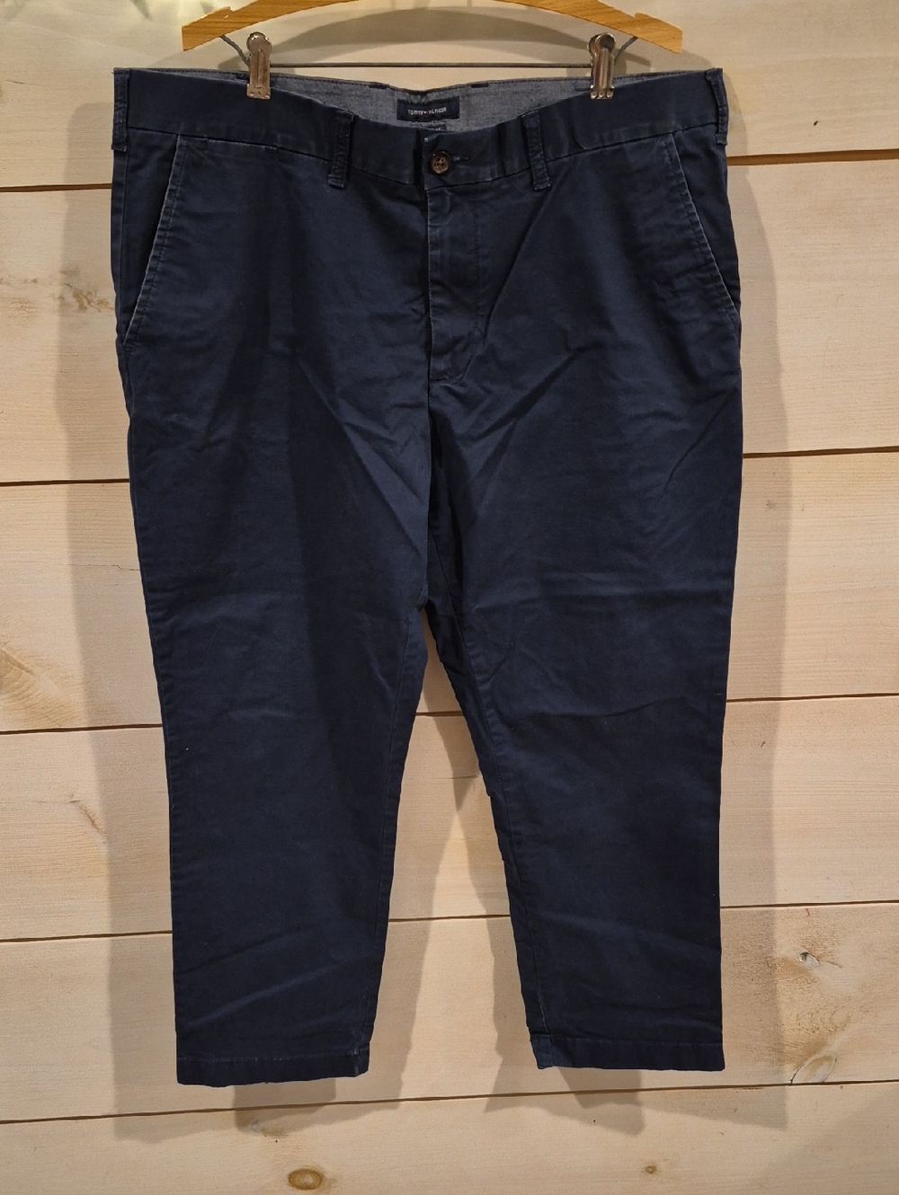 Tommy Hilfiger Mens Dark Navy Stretch Chinos Size 40/30 Good Cond